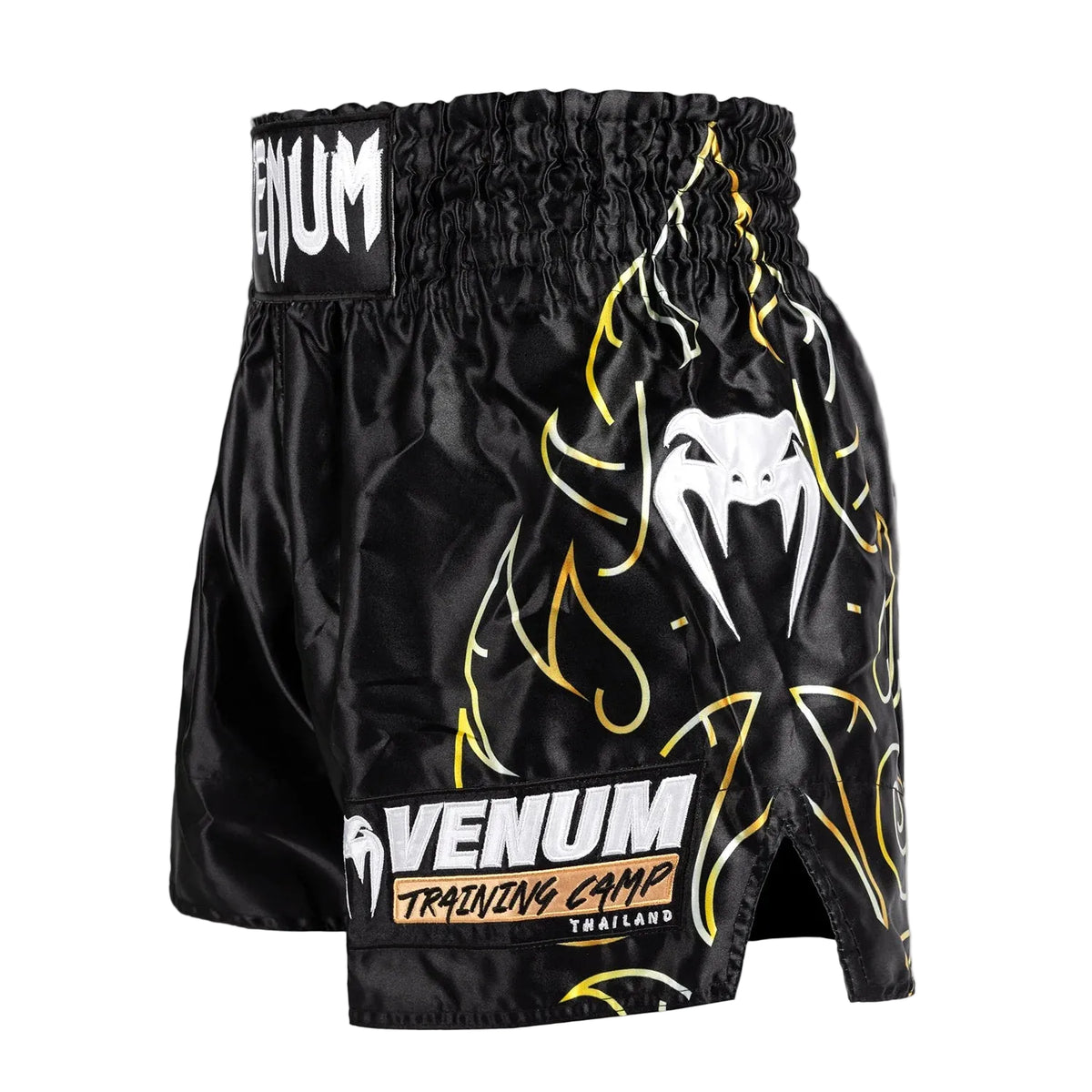 VENUM VTC Flames Muay Thai Shorts - (Black/Gold)