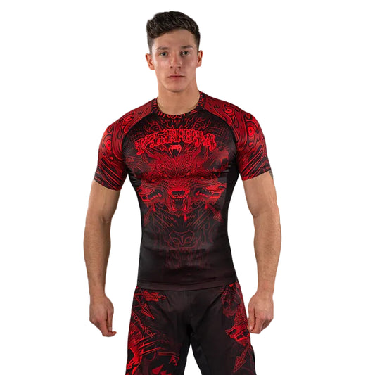 VENUM RASHGUARD Wolf Atak Short Sleeve (Black/Red)