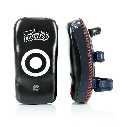 Fairtex CURVED KICK PADS (Black / Blue) - KPLC2