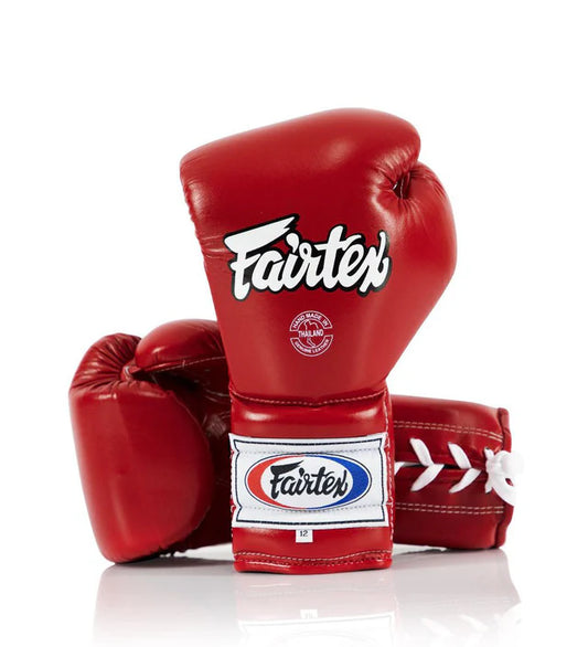 Fairtex BGL7-Pro Training Laced "Mexican Style" Gloves (Red)