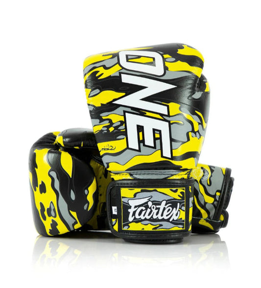 Fairtex BGV PREMIUM ONE - MUAY THAI / BOXING GLOVES ONE X "Sabotage" (Camouflage) / PREMIUM LEATHER