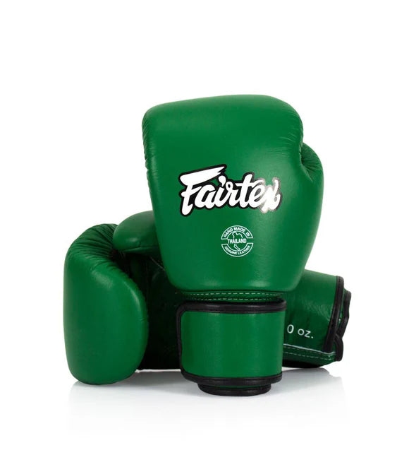Fairtex REAL LEATHER MUAY THAI / BOXING GLOVES (Green) - BGV16