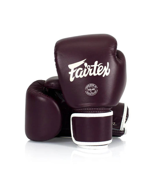 Fairtex REAL LEATHER MUAY THAI / BOXING GLOVES (Maroon) - BGV16