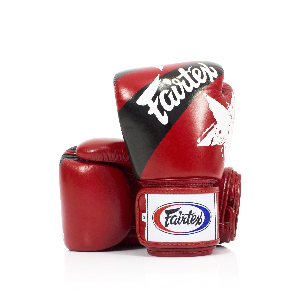 Fairtex BGV1N - "Nation Prints" MUAY THAI / BOXING GLOVES (Red) Premium Leather