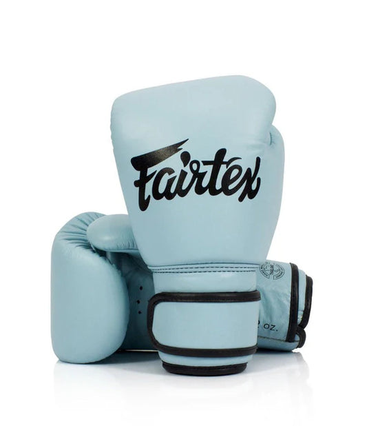 Fairtex LEATHER MUAY THAI / BOXING GLOVES (Pastel Blue) - BGV20