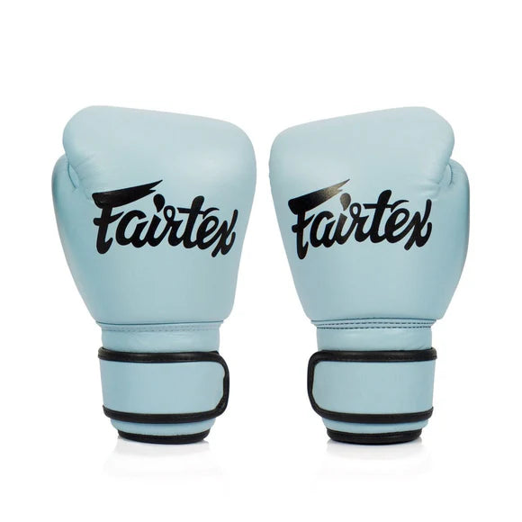 Fairtex LEATHER MUAY THAI / BOXING GLOVES (Pastel Blue) - BGV20