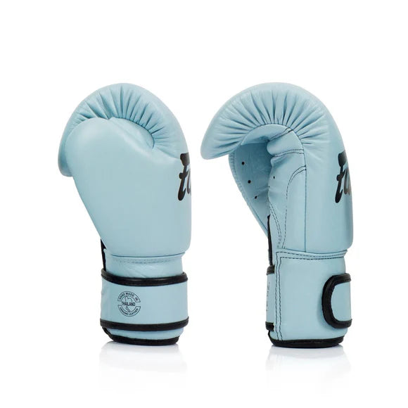 Fairtex LEATHER MUAY THAI / BOXING GLOVES (Pastel Blue) - BGV20