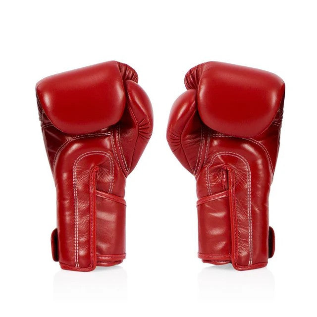 Fairtex BGV6 - Stylish Angular Sparring Gloves (Locked Thumb) (Red) Premium Leather