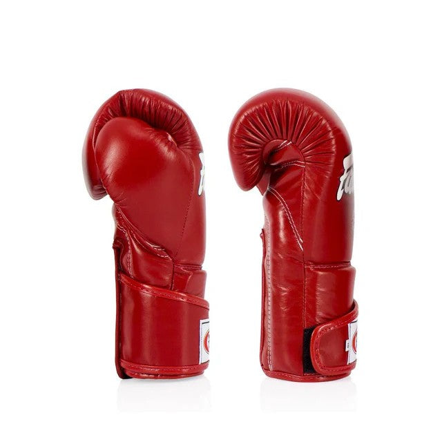 Fairtex BGV6 - Stylish Angular Sparring Gloves (Locked Thumb) (Red) Premium Leather