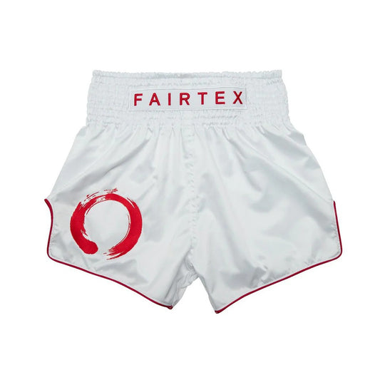 Fairtex MUAY THAI / BOXING SHORTS "ENSO" (White) - BS1918