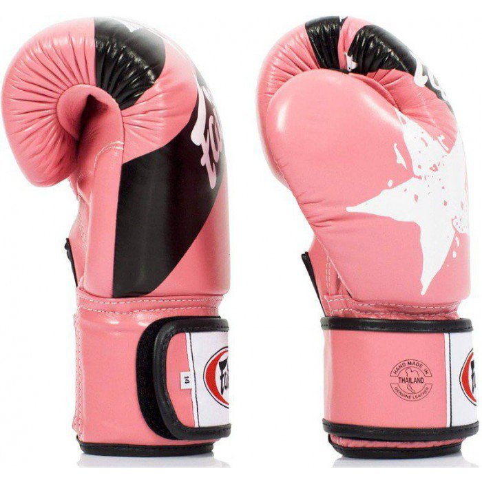 *KIDS Fairtex BGV1N - "Nation Prints" MUAY THAI / BOXING GLOVES (Pink) Premium Leather