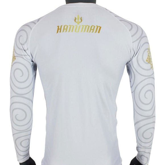 Fairtex LONG SLEEVE RASHGUARD "Hanuman" (White) - RG7