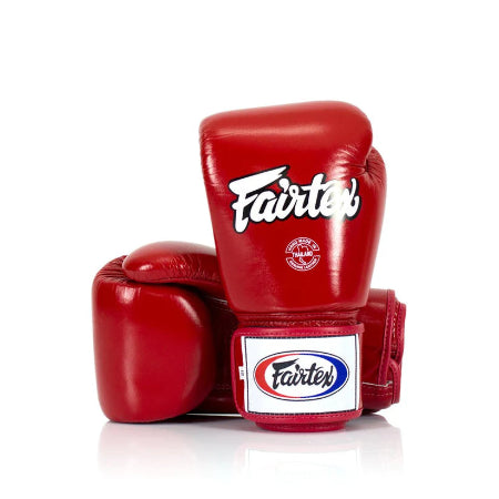 *KIDS - Fairtex MUAY THAI / BOXING GLOVES (Red) Premium Leather - BGV1