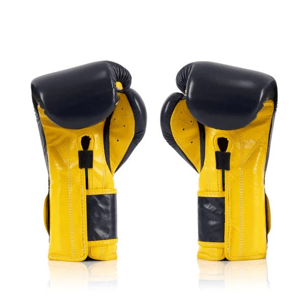 Fairtex BGV9 - Heavy Hitter's "Mexican Style" Gloves (Blue / Yellow) Genuine Leather