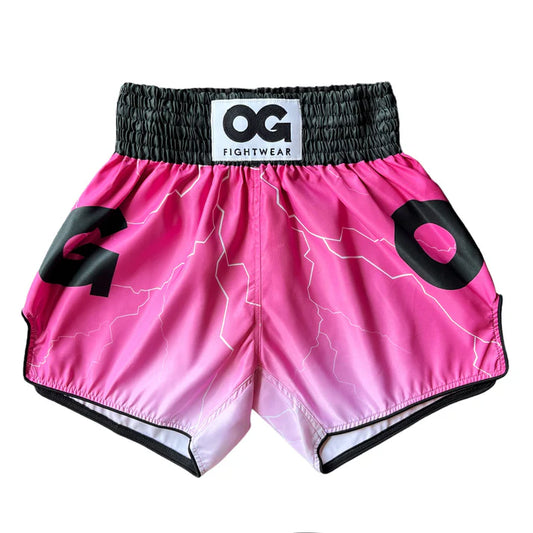 OG - Lighting Muay Thai Short - (Black/Pink)