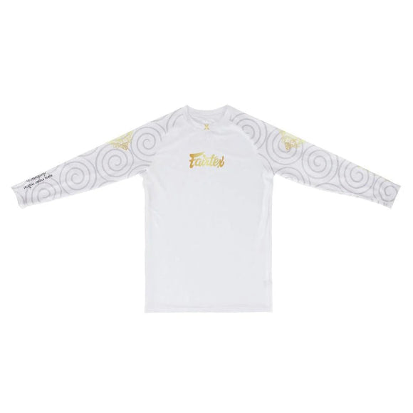 Fairtex LONG SLEEVE RASHGUARD "Hanuman" (White) - RG7