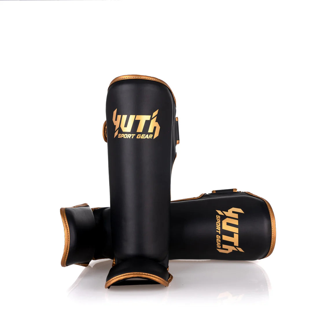 YUTH - Gold Line Shin Guards - (Black/Gold)