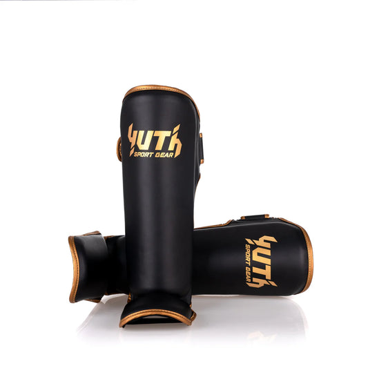 YUTH - Gold Line Shin Guards - (Black/Gold)