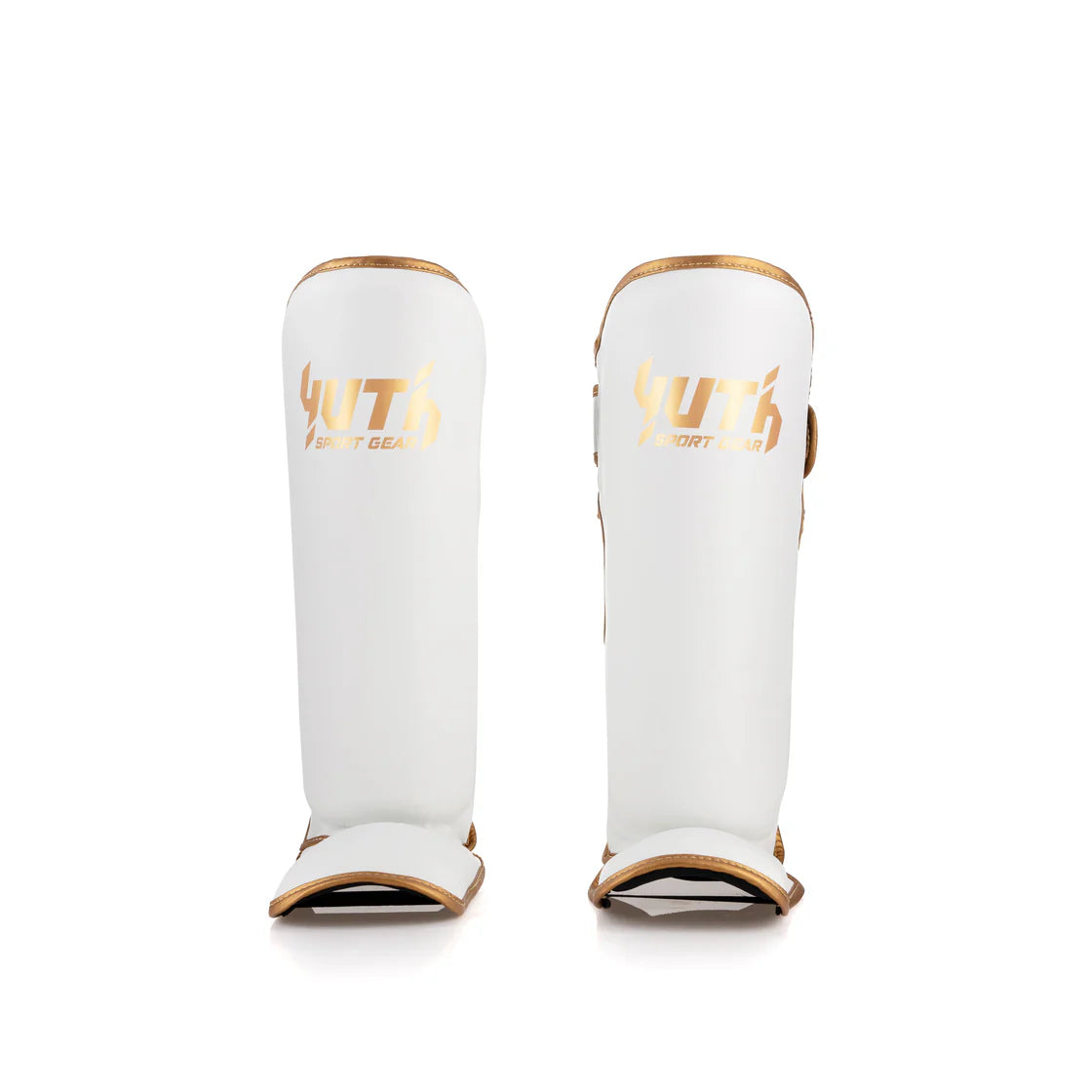 YUTH - Gold Line Shin Guards - (White/Gold)