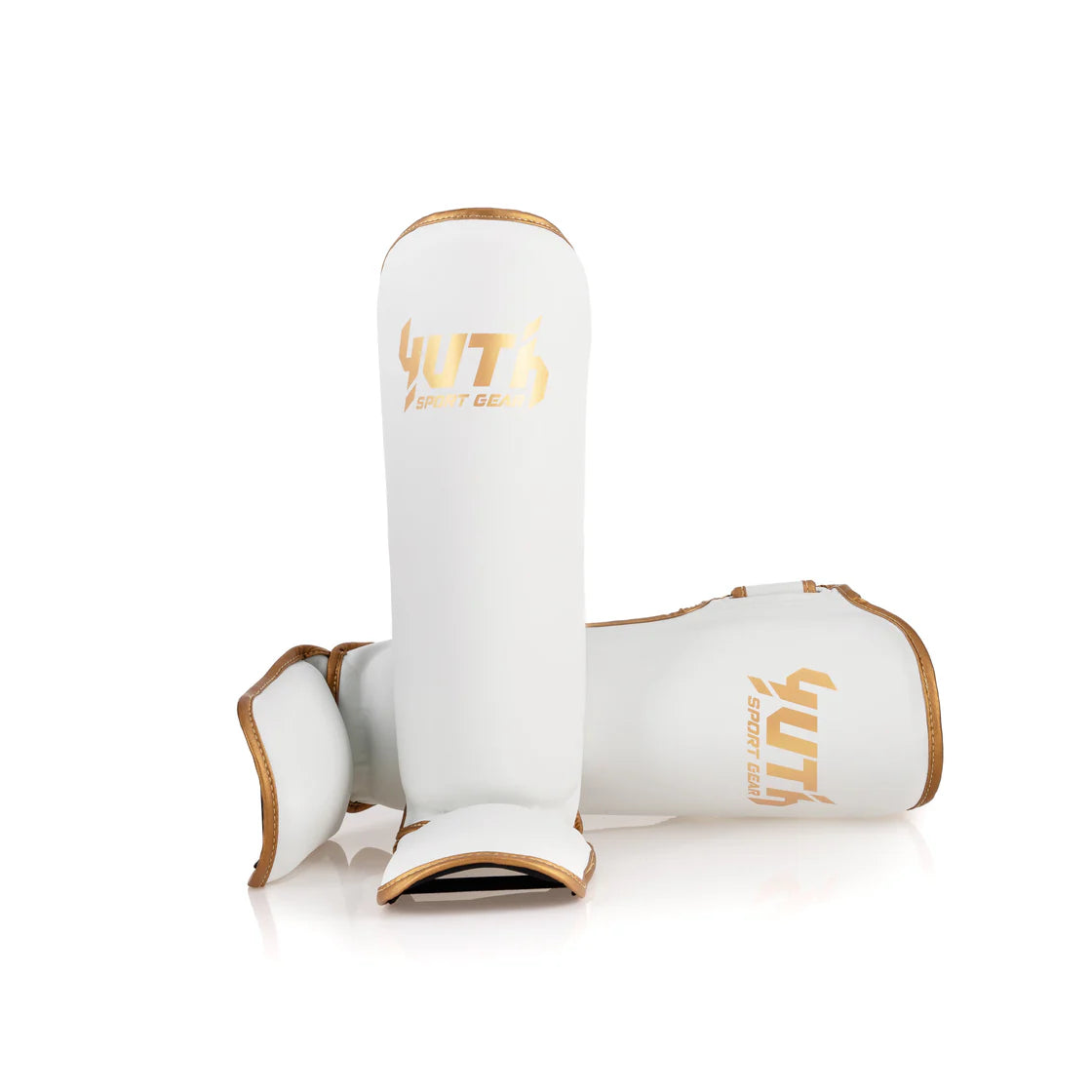 YUTH - Gold Line Shin Guards - (White/Gold)