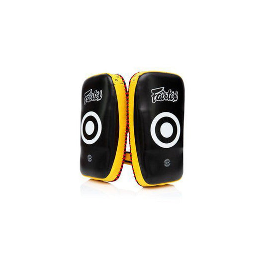 Fairtex CURVED KICK PADS (Black / Yellow) - KPLC2