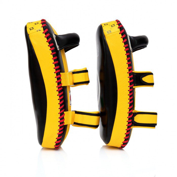 Fairtex CURVED KICK PADS (Black / Yellow) - KPLC2