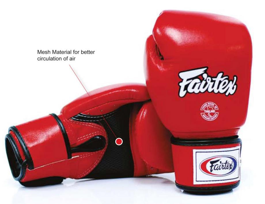 Fairtex BGV1R - Universal BREATHABLE - MUAY THAI / BOXING GLOVES (Colours) Premium Leather